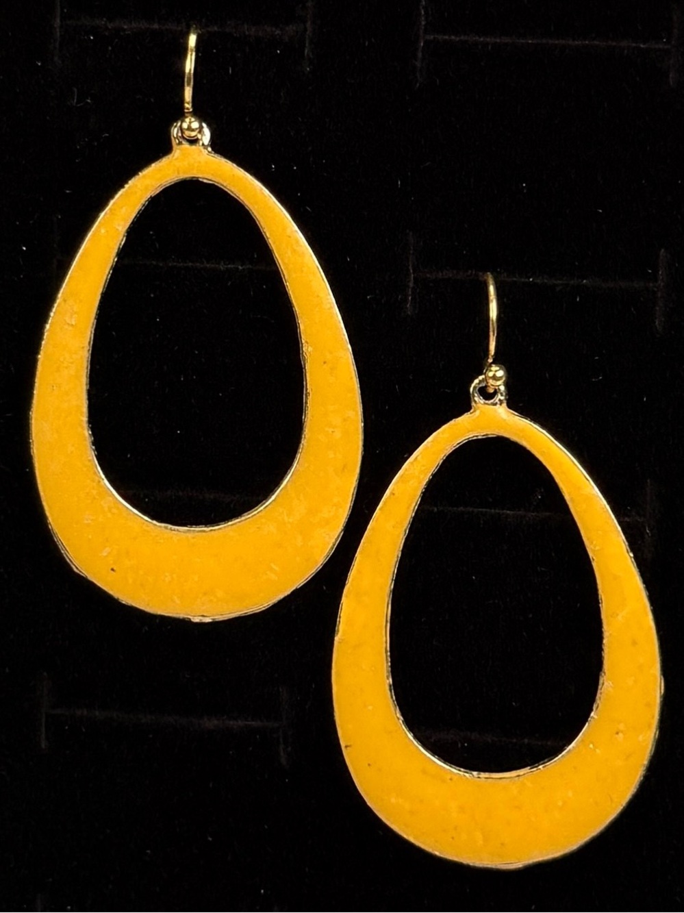Vintage weighted, goldtone and yellow costume pierced earrings